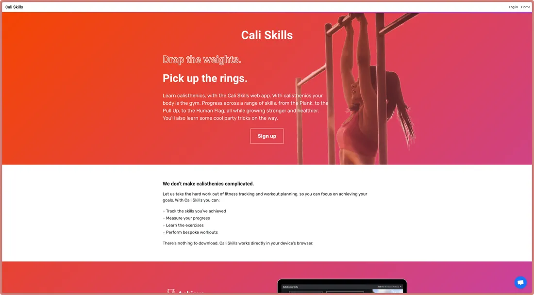 Homepage for Cali Skills